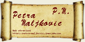 Petra Maljković vizit kartica